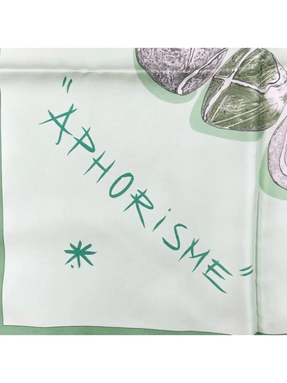 Hermes Carre 90 Rougeur Des Matinaux Stone Silk Gray Light Green Scarf